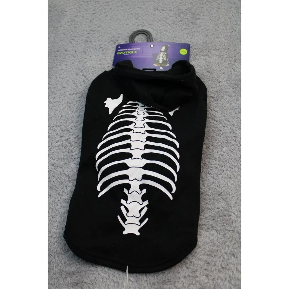 Bootique Skeleton Dog Hoodie Costume Glow in the Dark Size Large Halloween